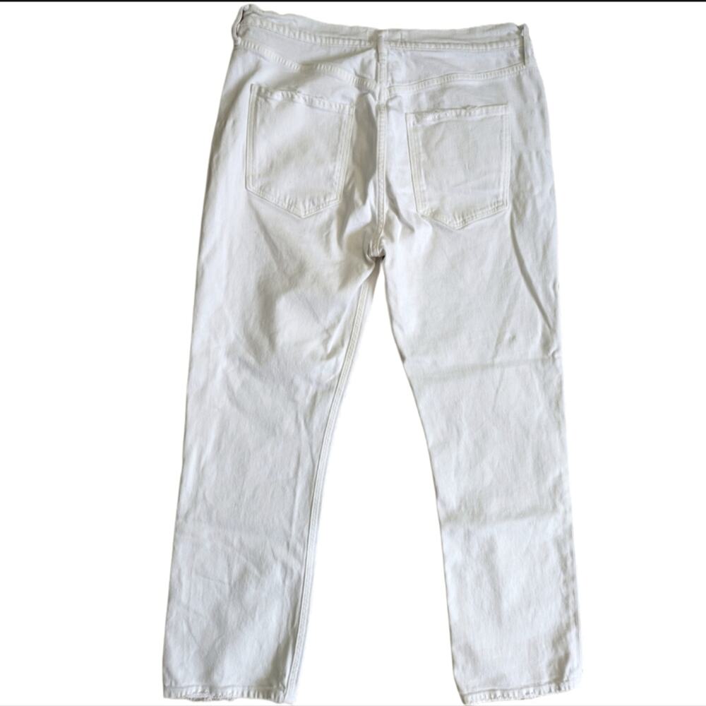 Agolde Riley White High Rise Straight Crop Stretch Button Fly Jeans - Picture 2 of 5
